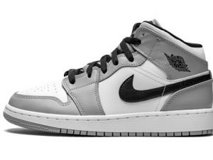 Air Jordans 1 Mid GS Light Smoke Grey554724092