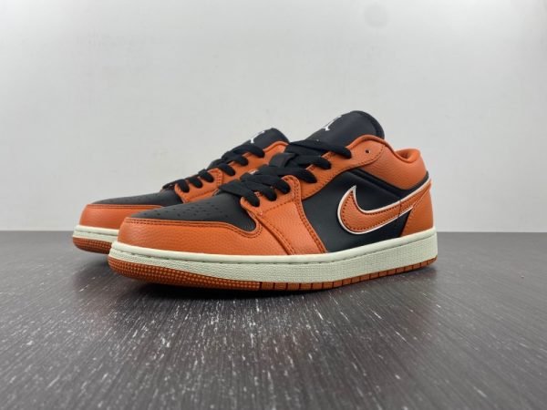 Air Jordan 1 White Black Orange Low Top Item No. DV1299-800