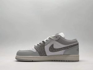Air Jordan 1PD gray and white crack