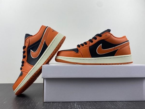 Air Jordan 1 White Black Orange Low Top Item No. DV1299-800 - Image 6
