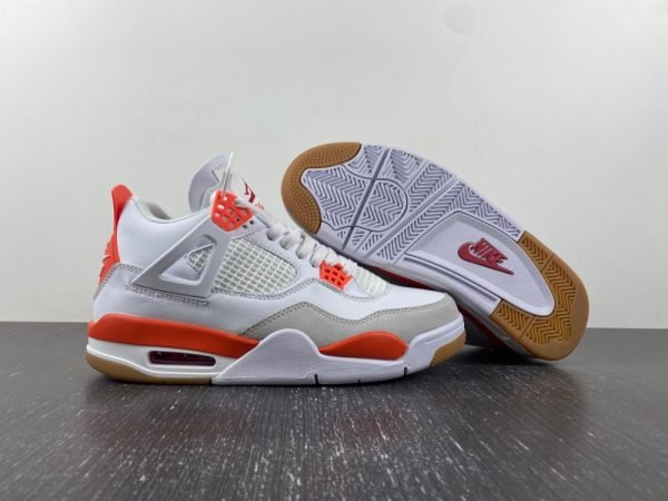 Nike SB x Air Jordan 4 '' League SB White Orange - Image 2