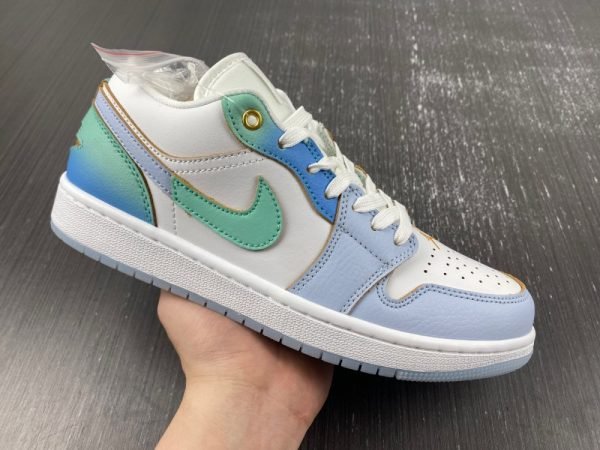 Air Jordan 1 Low white jade blue gradient - Image 3