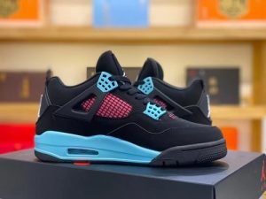 Air Jordan 4 black blue pink