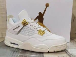 Air Jordan 4 meters white gold