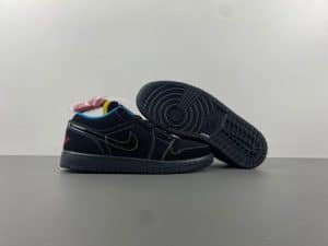 Air Jordan 1 black nubuck yellow